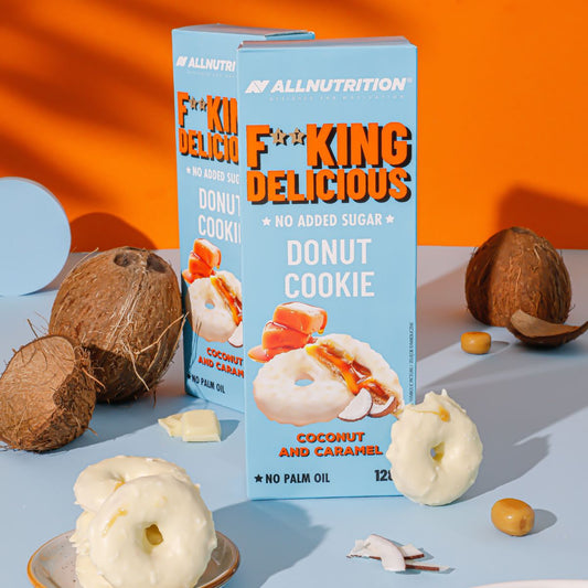 ALLNUTRITION FITKING DELICIOUS DONUT COOKIIE 128 g ar kokosriekstu un karameļu garšu