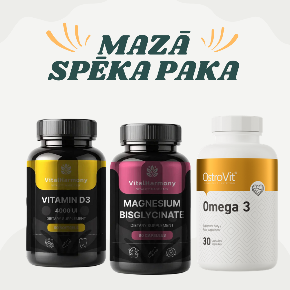 Mazā spēka paka(Magnijs, Omega 3, D3 + K2)